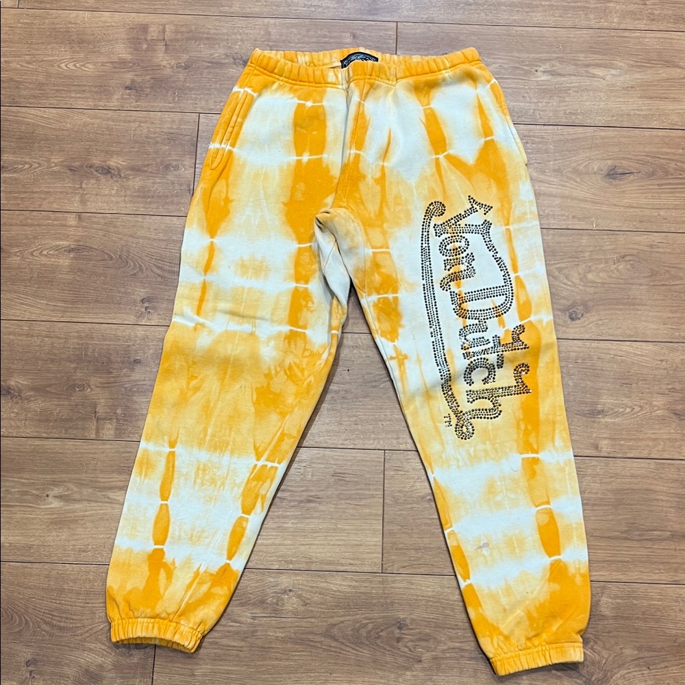 Vintage Von Dutch Kids Orange and White Tie-Dye Joggers